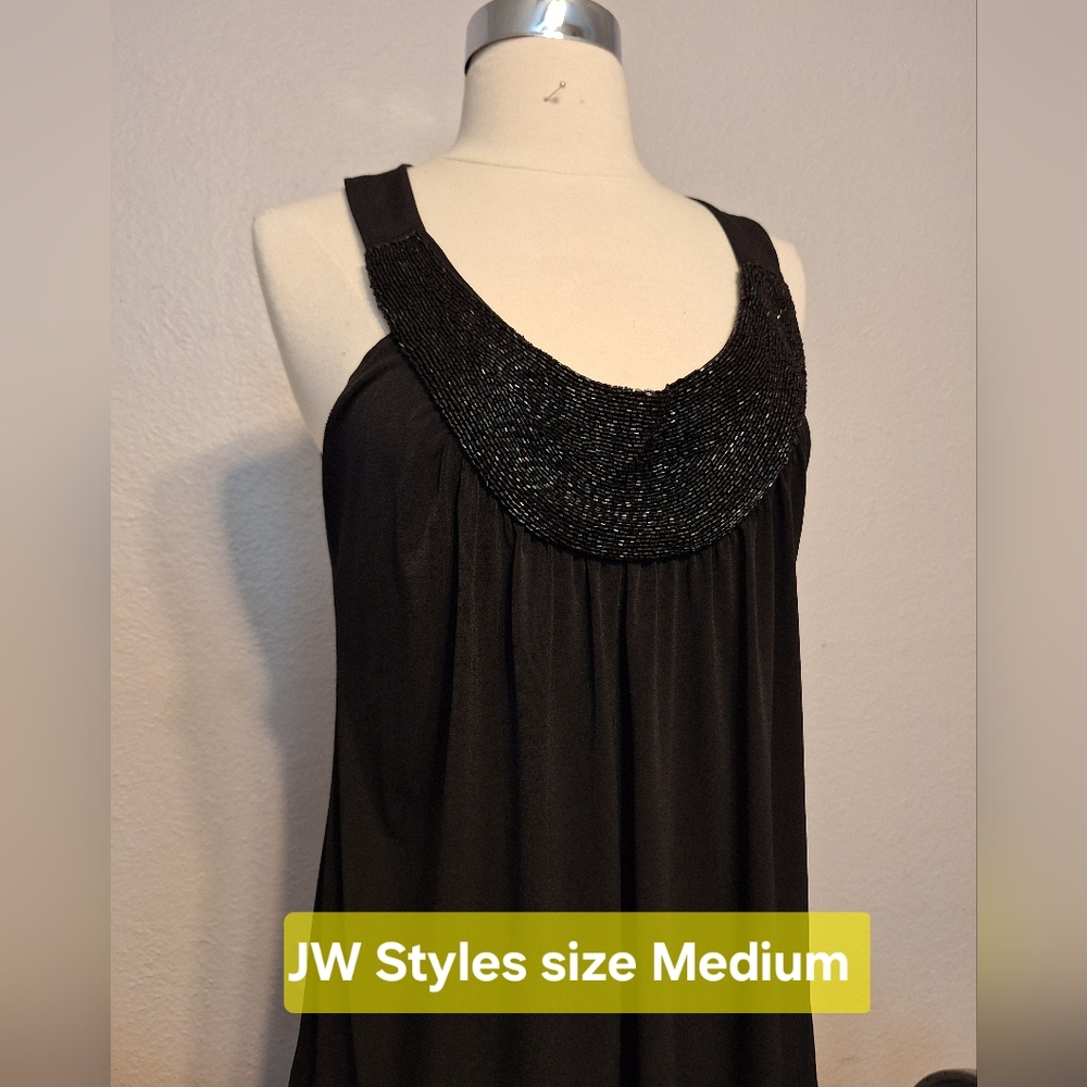 Black Beaded Sleeveless Dress